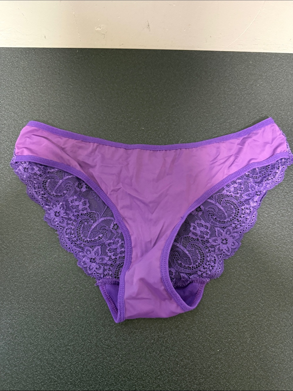 Purple Lace Trim Women's Bikini Panty